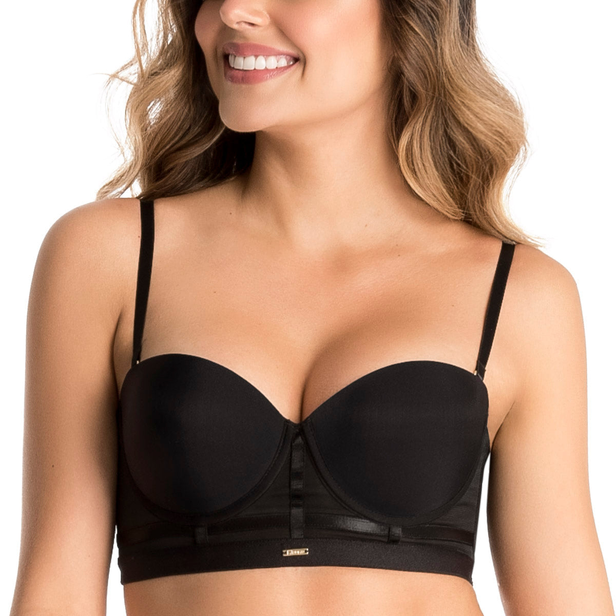 BRASIER STRAPLESS CON POWERNET EN ESPALDA NEGRO
