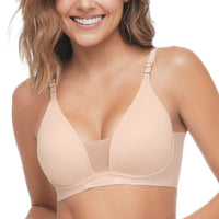 BRASIER REALCE NATURAL TRIANGULAR CON TUL POWERNET PIEL LATTE