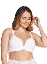 BRASIER TRIANGULAR CON BASE ANCHA BLANCO