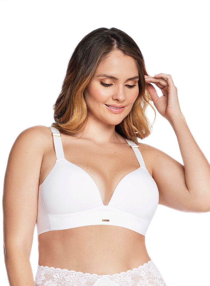 BRASIER TRIANGULAR CON BASE ANCHA BLANCO