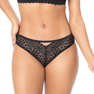 PANTY CON DISEÑO DELANTERO EN ENCAJE NEGRO