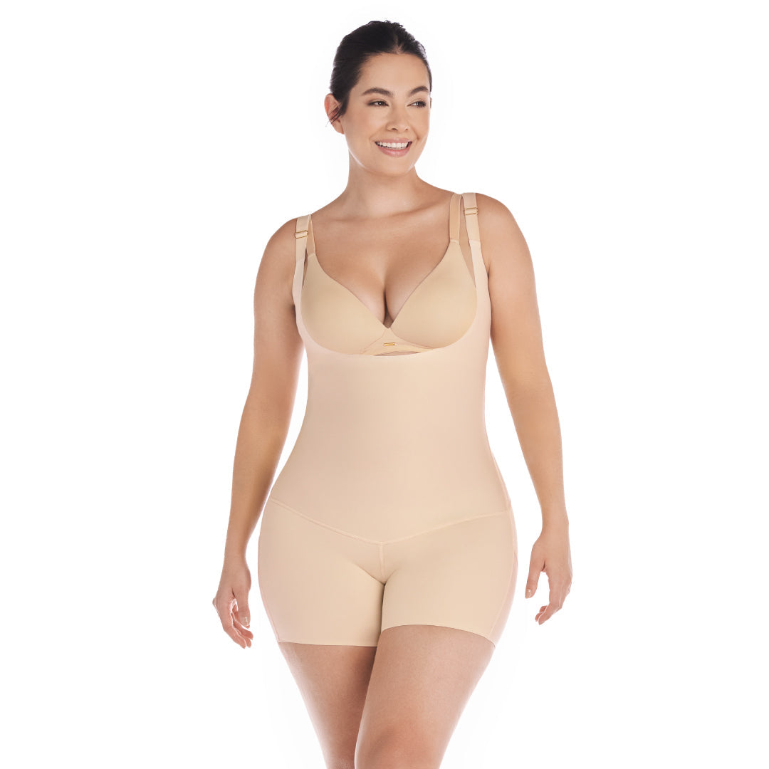 FAJA SHORT BUSTO LIBRE PIEL LATTE