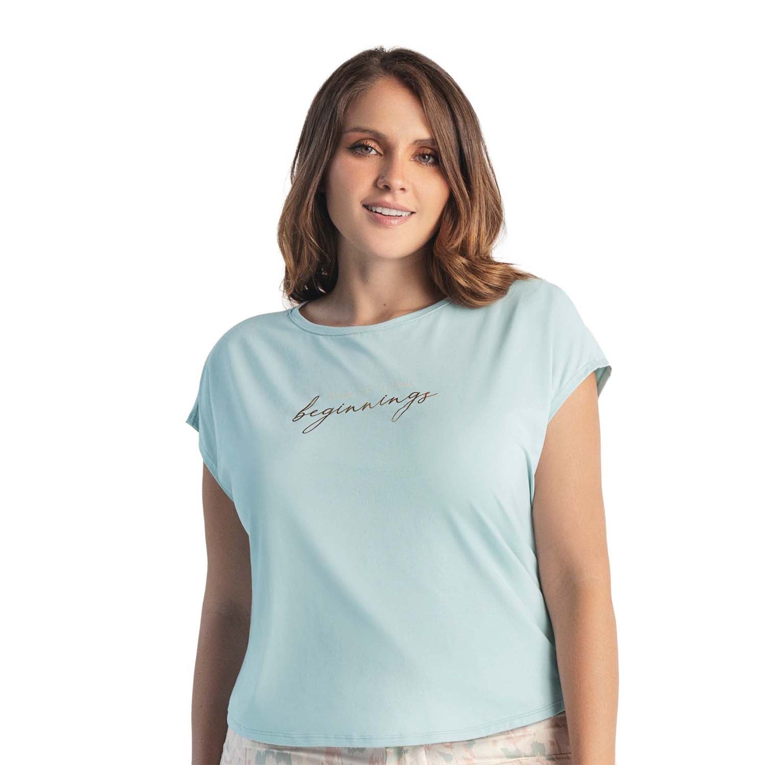 CAMISETA DE PIJAMA DE MANGA CORTA MENTA