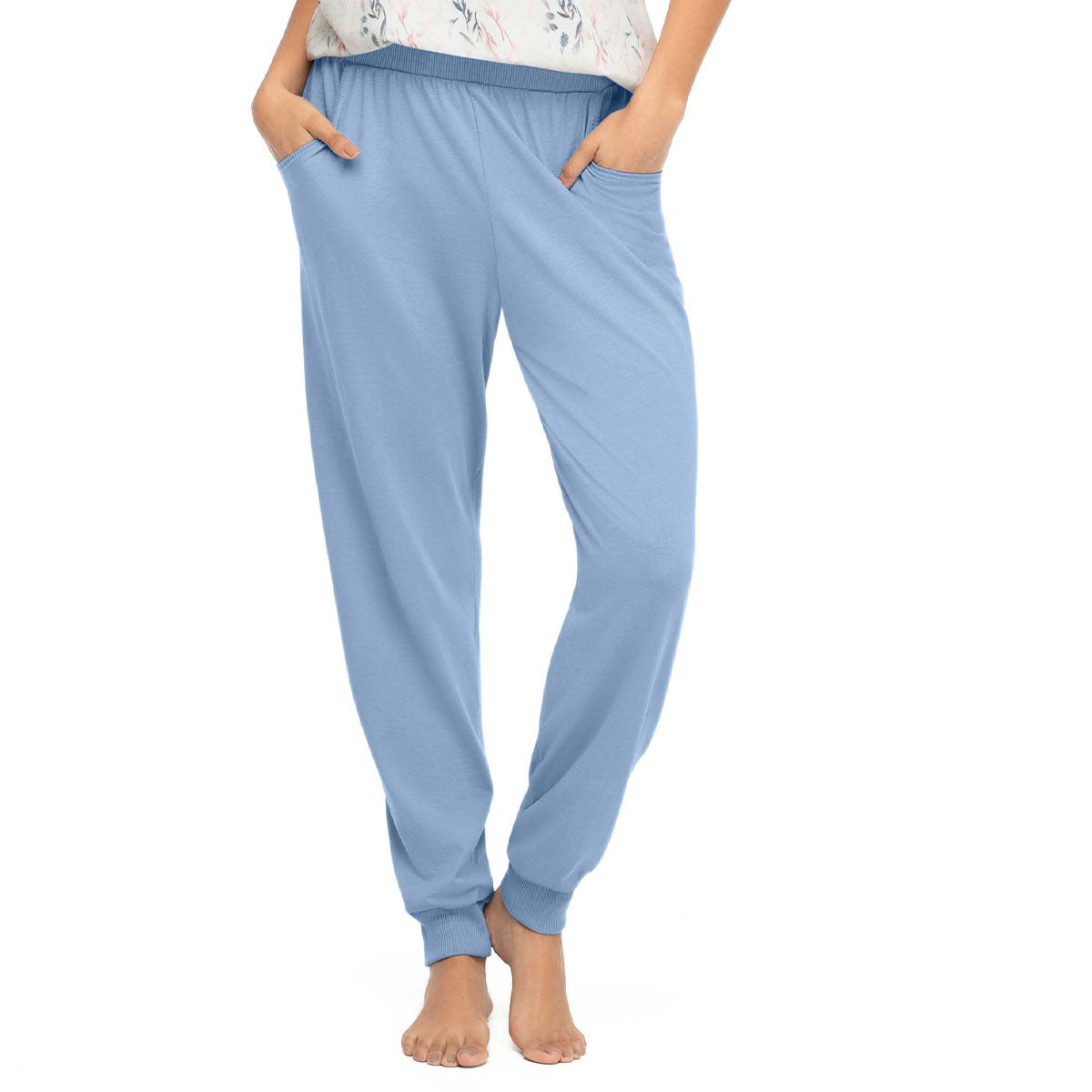 PANTALÓN DE PIJAMA CON BOLSILLOS FUNCIONALES AZUL NEBLINA