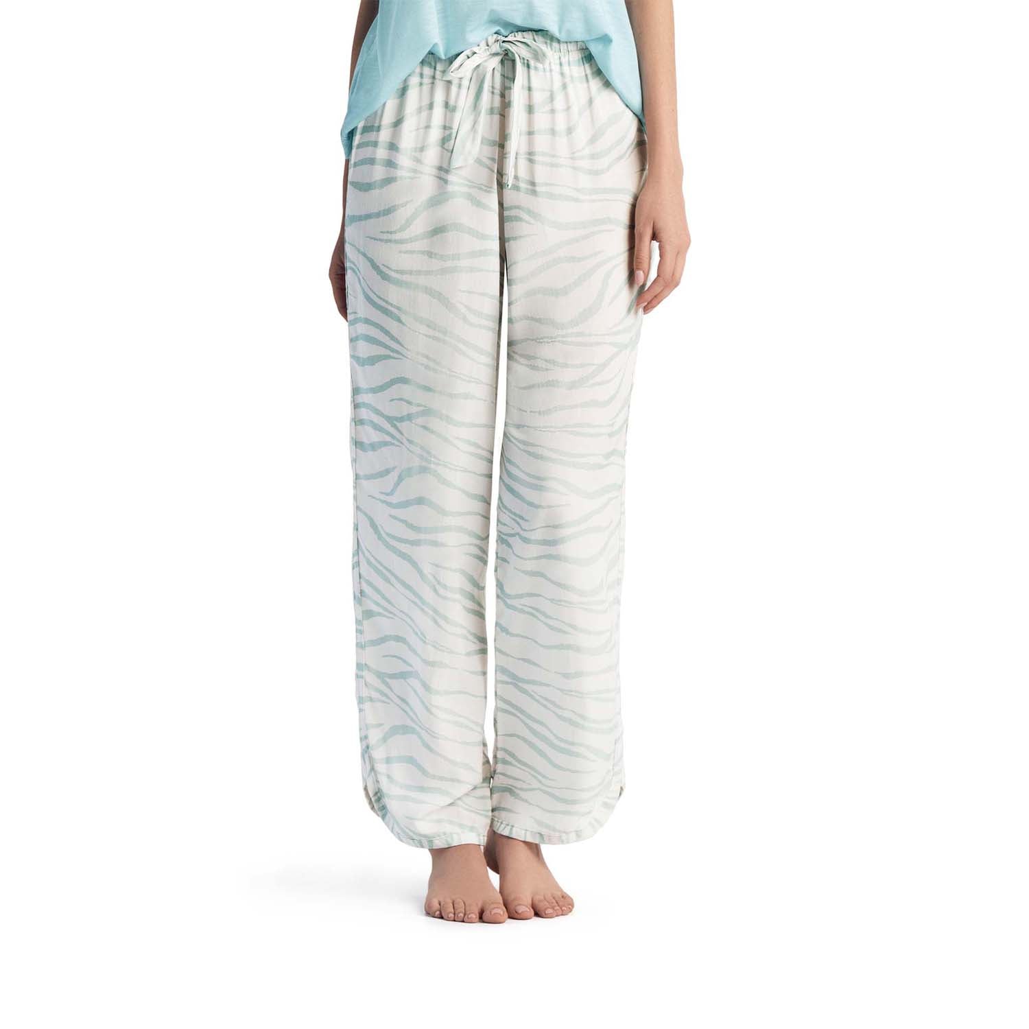 PANTALÓN DE PIJAMA ESTAMPADO ONDAS MENTA