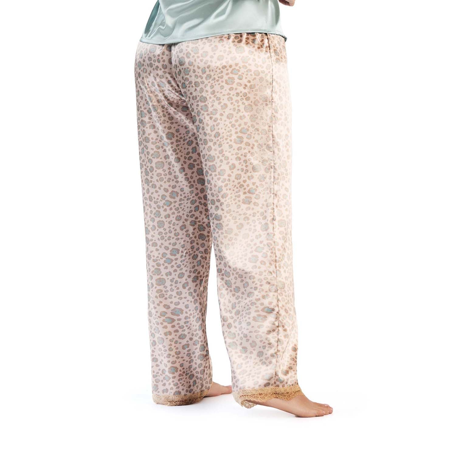 PANTALÓN DE PIJAMA CON ENCAJE EN BOTA