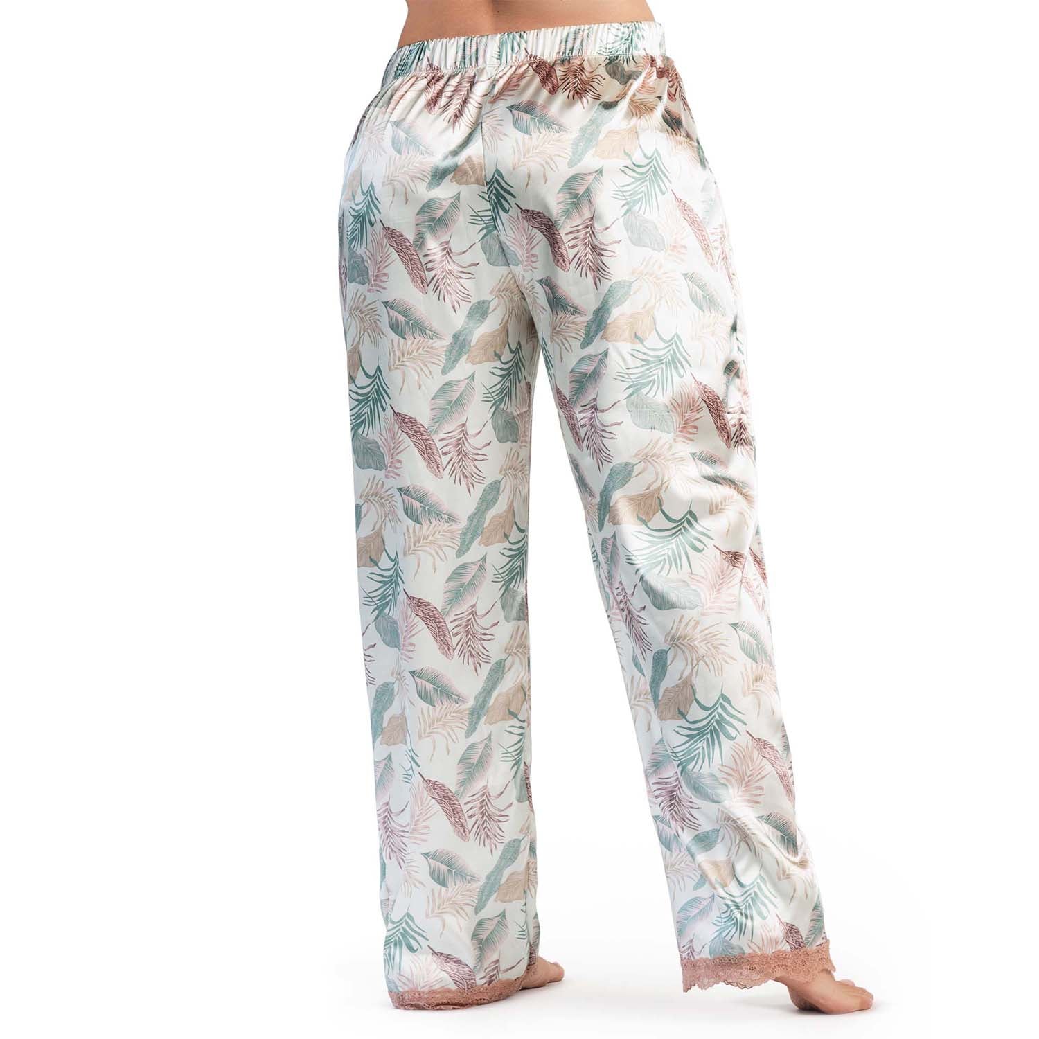 PANTALÓN DE PIJAMA CON ENCAJE EN BOTA