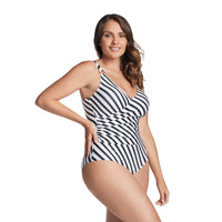 VESTIDO DE BAÑO ENTERO CON ESCOTE CRUZADO