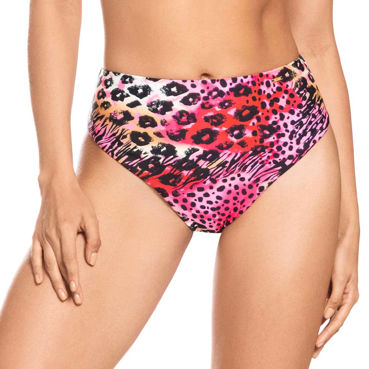 PANTY DE VESTIDO DE BAÑO CON TIRO ALTO ANIMAL MIX EST
