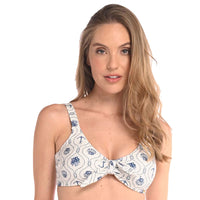TOP DE VESTIDO DE BAÑO CON ANUDADO EN CENTRO MARITIMO VAINILLA EST