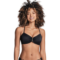 TOP DE VESTIDO DE BAÑO CON HERRAJE EN EL CENTRO NEGRO