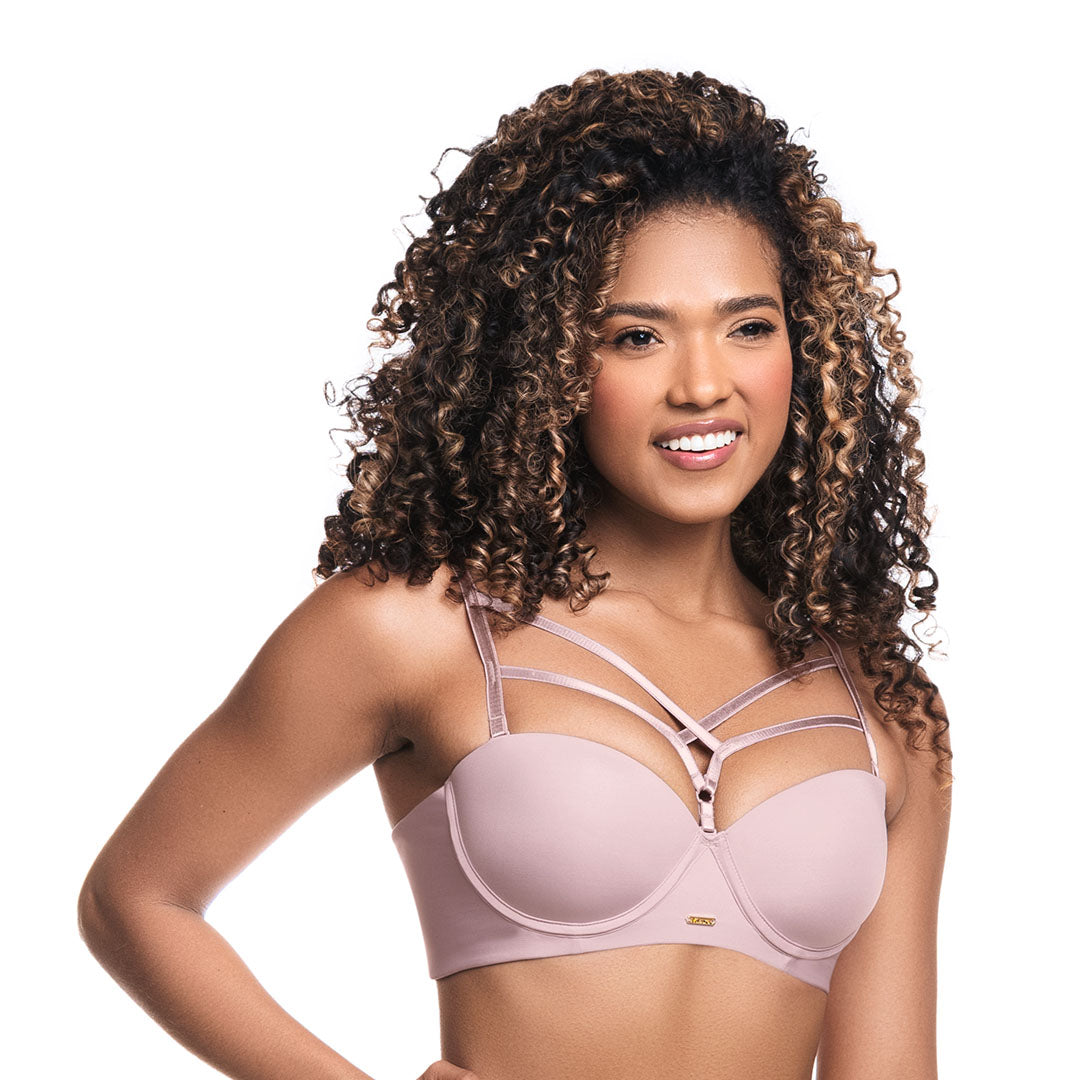 BRASIER CON ESTRUCTURA INTERNA EN POWERNET NUDE OPALO