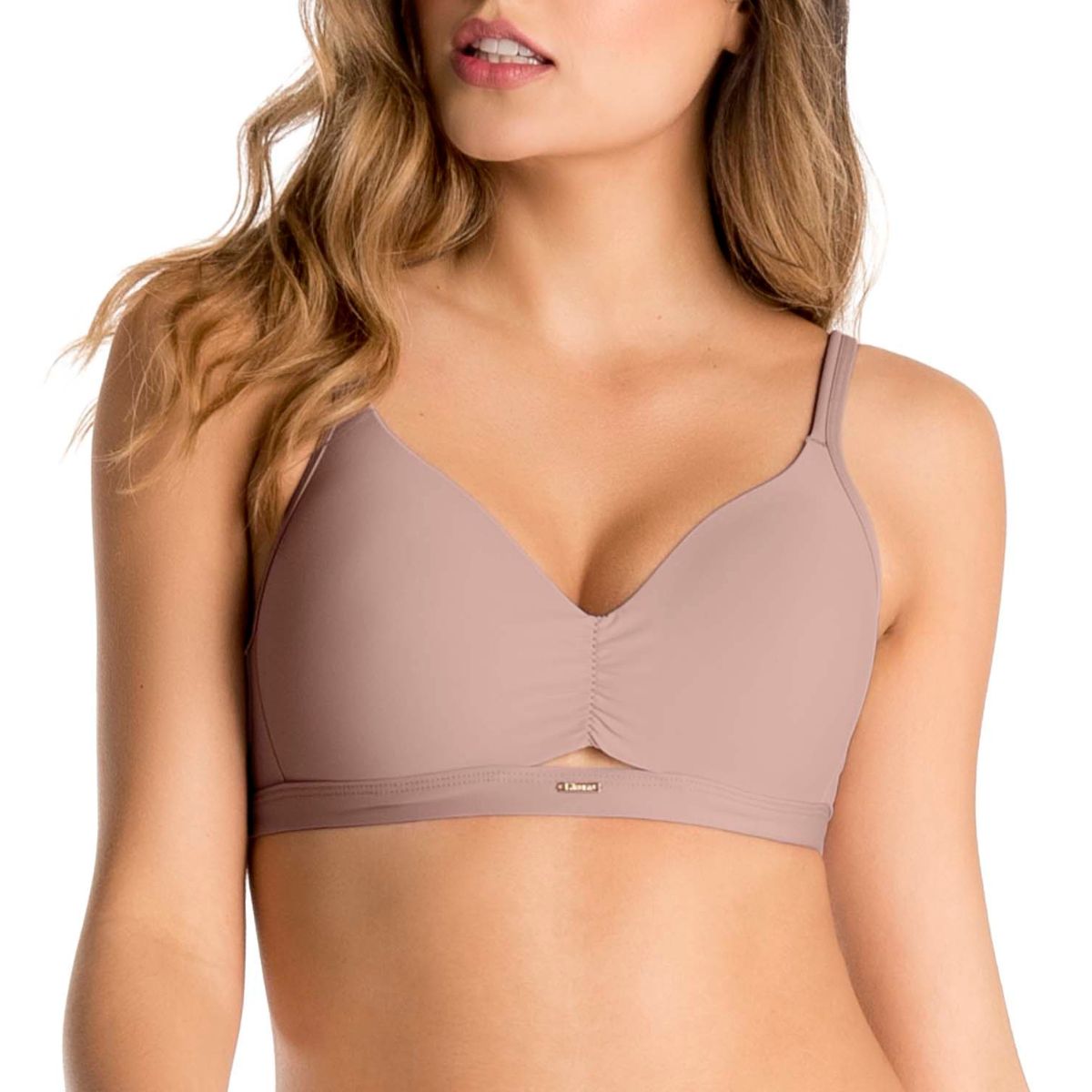BRASIER TRIANGULAR CON RECOGIDO EN CENTRO NUDE OPALO