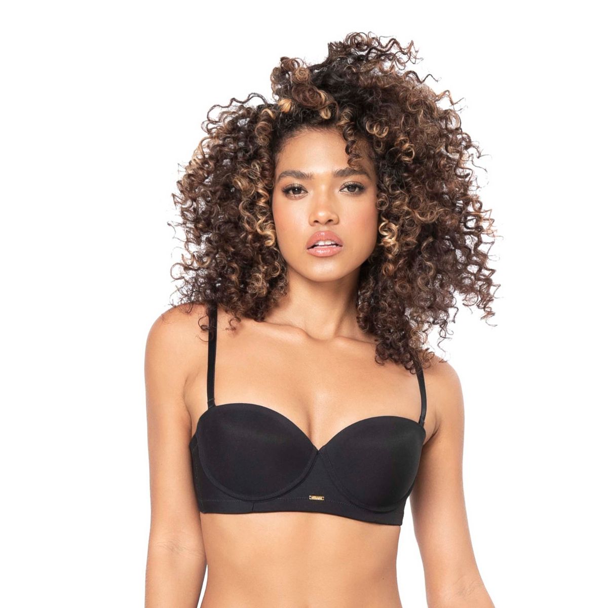 BRASIER STRAPLESS CON REALCE NEGRO