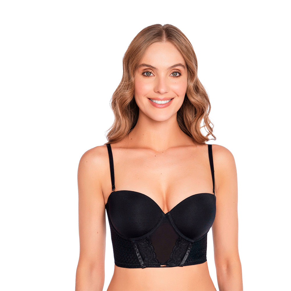 BUSTIER CON POWERNET EN BASE NEGRO