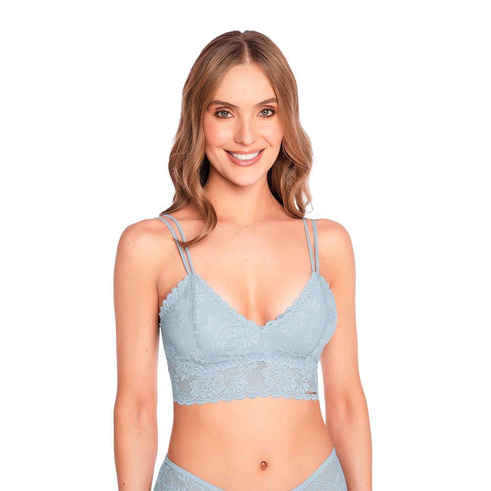 BRALETTE EN ENCAJE SIN ARO AZUL GRAFITO