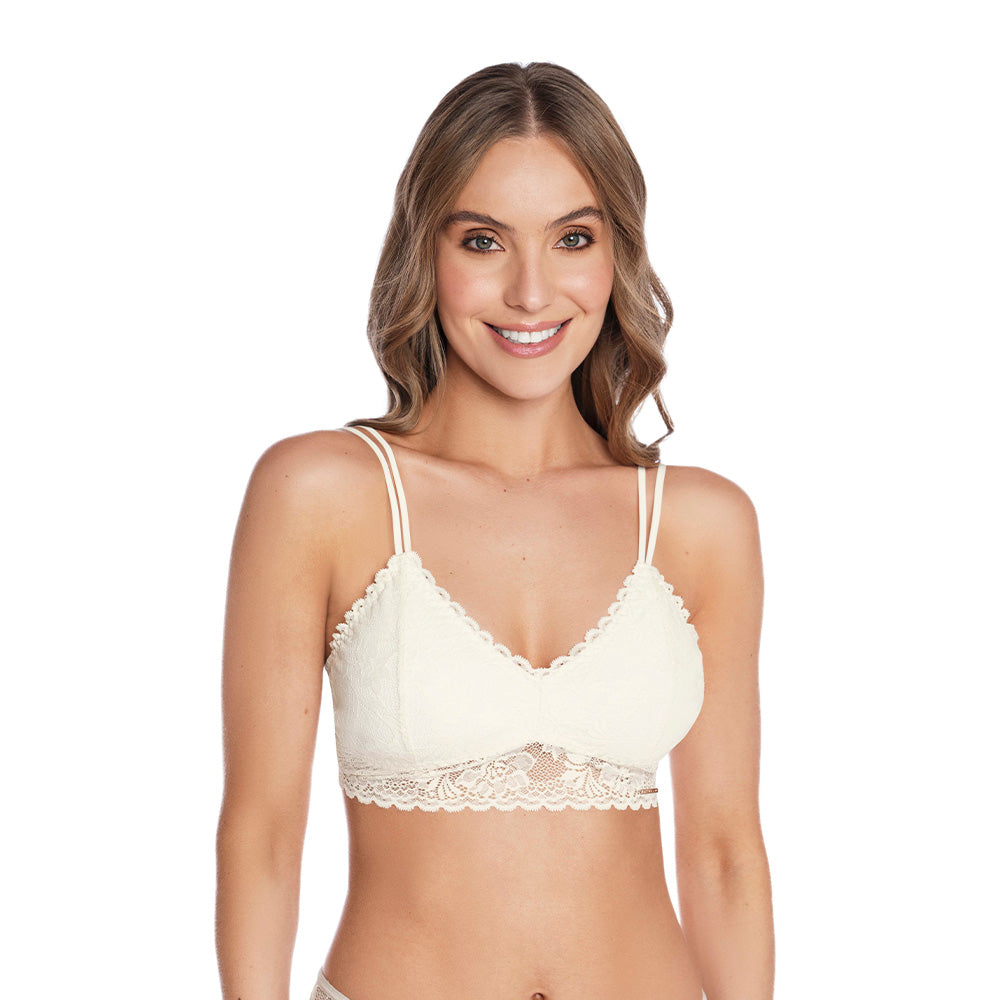 BRALETTE EN ENCAJE SIN ARO VAINILLA