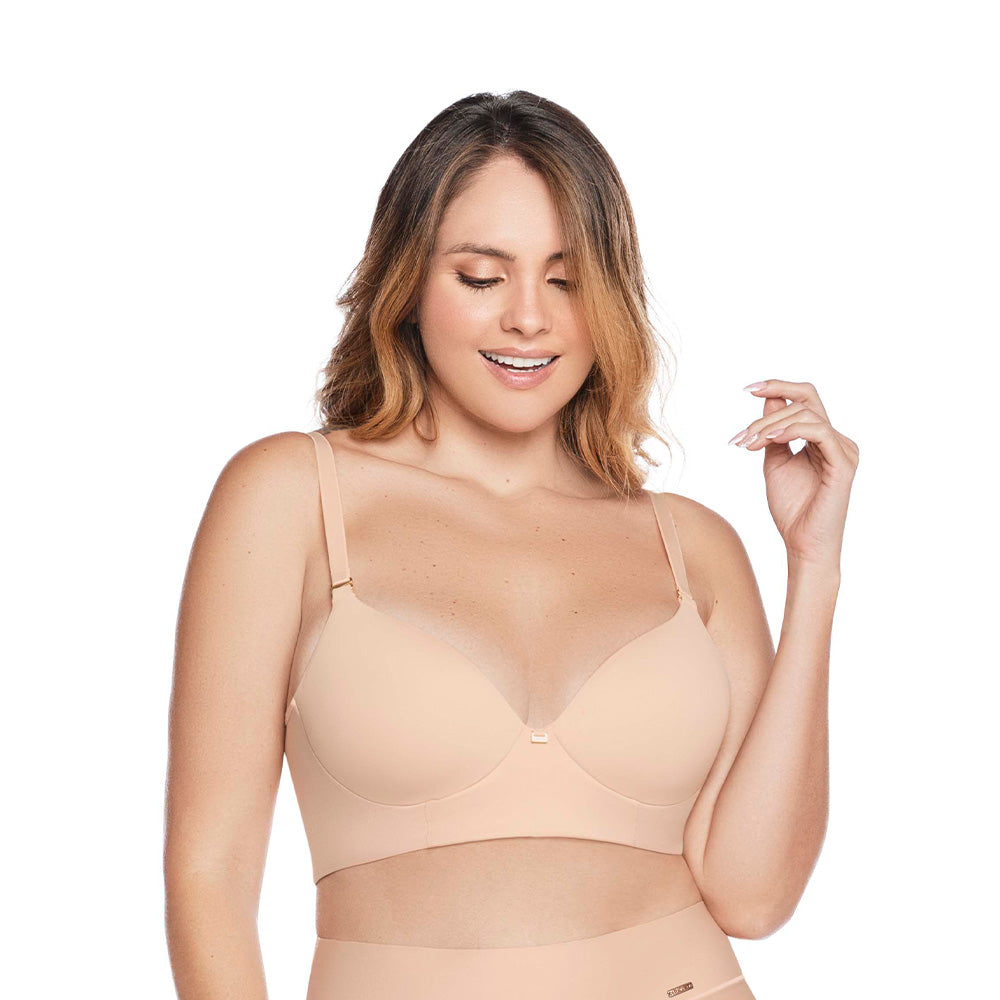 BRASIER REALCE NATURAL CON CONTORNO EN POWERNET PIEL LATTE