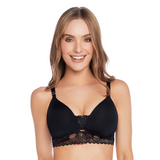 BRASIER TRIANGULAR SIN ARO CON ENCAJE EN BASE NEGRO
