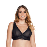 BRALETTE EN ENCAJE CON ARO Y ABROCHADURA ANCHA NEGRO