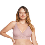 BRALETTE EN ENCAJE CON ARO Y ABROCHADURA ANCHA NUDE OPALO