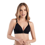 BRASIER TRIANGULAR CON CARGADERAS ANCHAS NEGRO