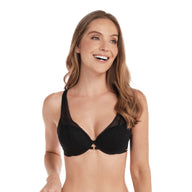 BRASIER CON ENCAJE Y ESPALDA DOBLE TELA NEGRO