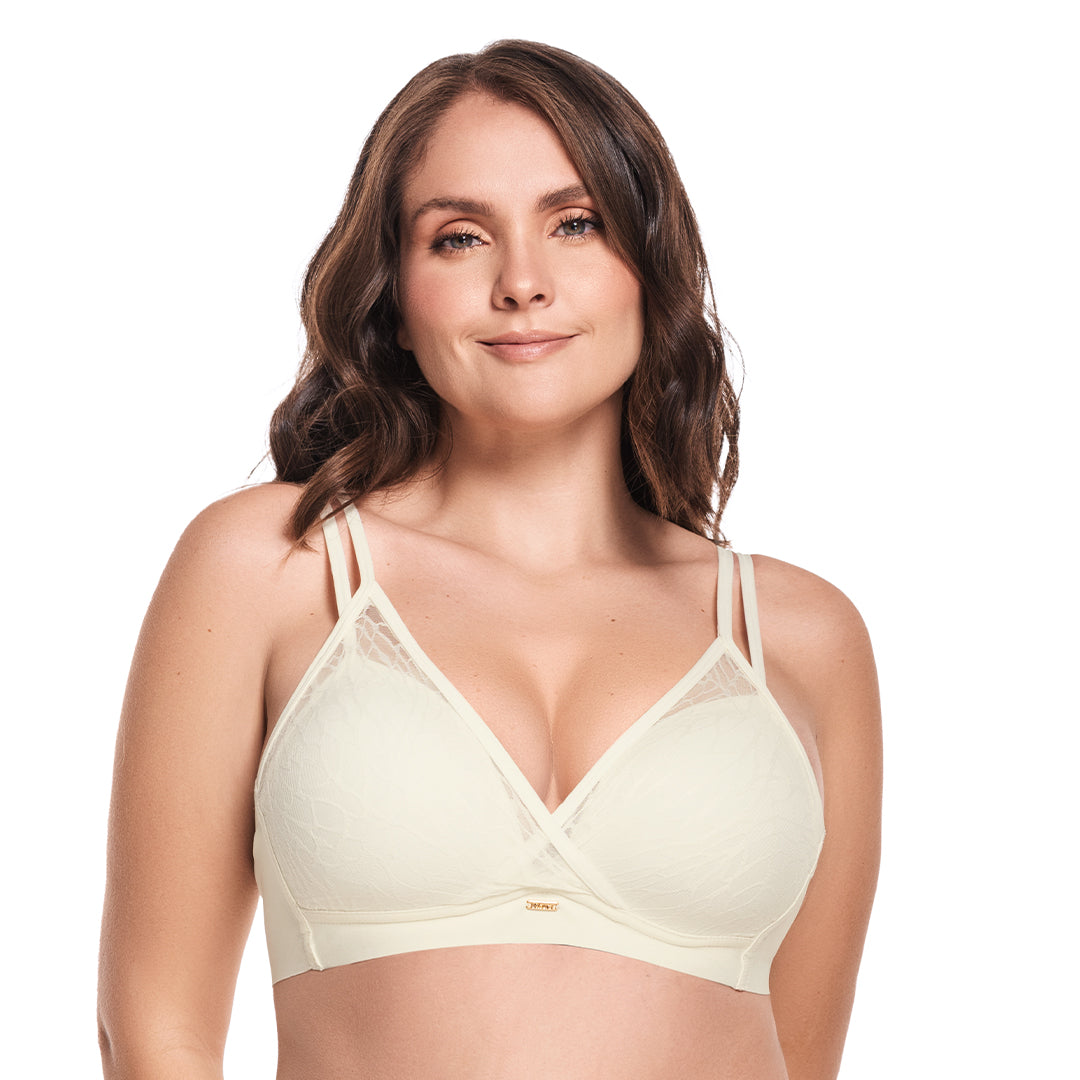 BRASIER TRIANGULAR CON BROCHE DE 4 NIVELES VAINILLA