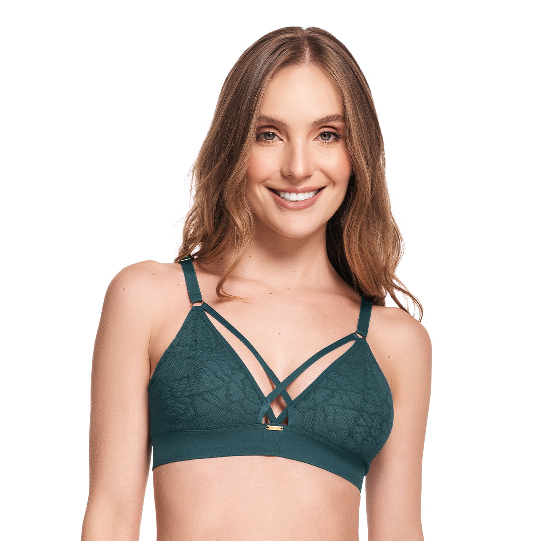 BRALETTE CON ENCAJE ROMÁNTICO VERDE ETEREA