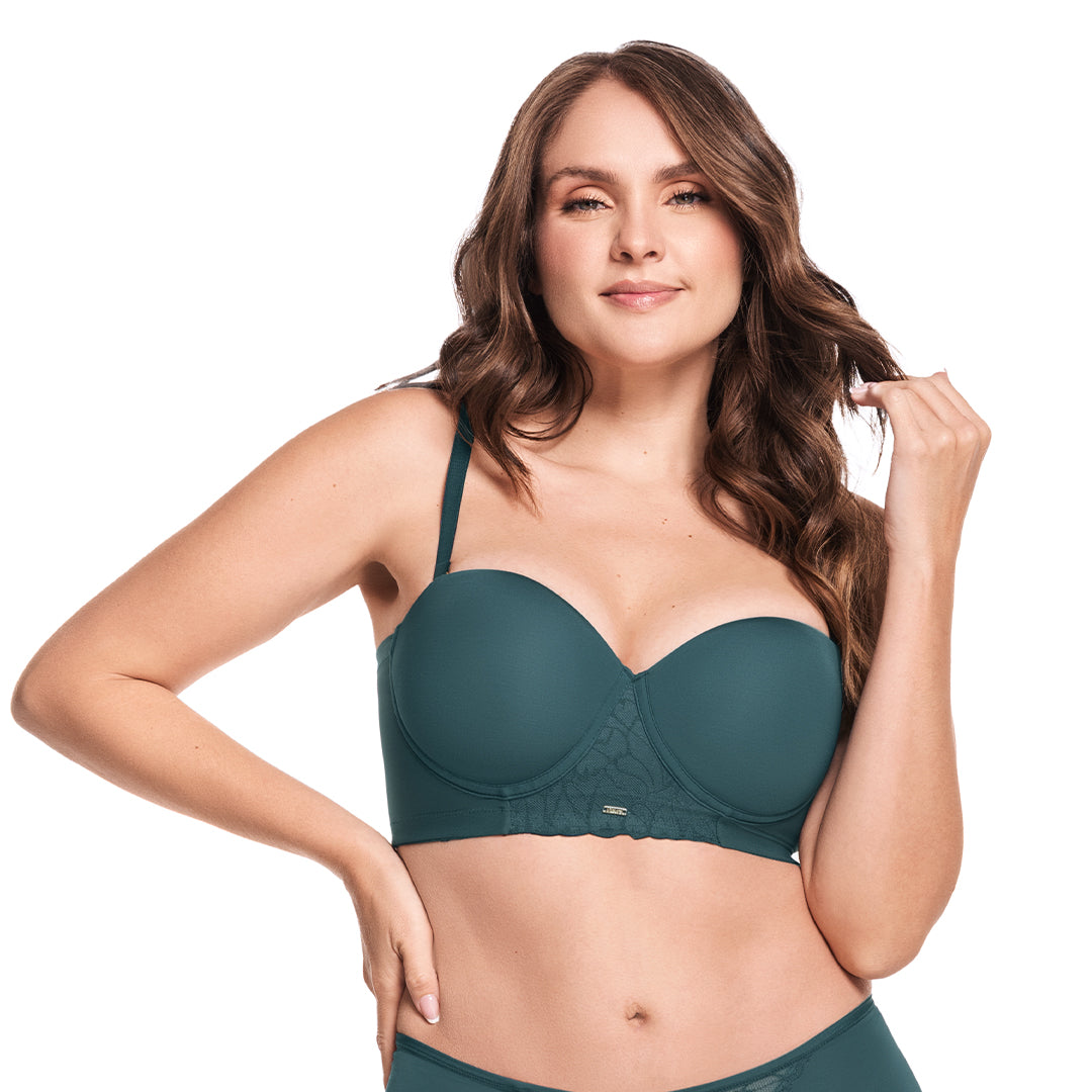 BRASIER STRAPLESS TIPO BUSTIER VERDE ETEREA