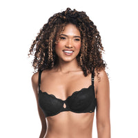 BRALETTE ROMÁNTICO CON AROS NEGRO