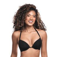 BRASIER SUPER REALCE CON ABROCHADURA DELANTERA NEGRO