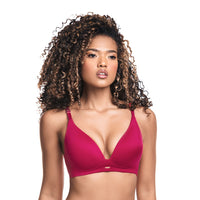 BRASIER TRIANGULAR CON CARGADERAS ANCHAS Y GRADUABLES ROJO RUBÍ