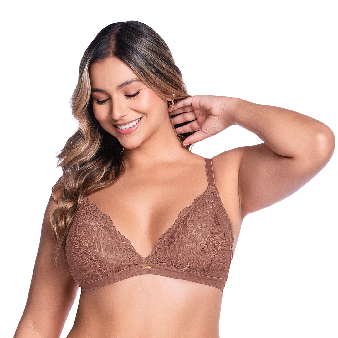 BRALETTE DE ENCAJE CON COPA REMOVIBLE ROSE CLAY