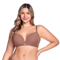 BRASIER DE REALCE NATURAL CON ENCAJE