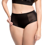 PANTY ALTO CON CORTES EN POWERNET NEGRO