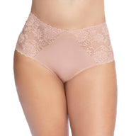 PANTY CON LATERALES EN ENCAJE Y TIRO ALTO PALO DE ROSA