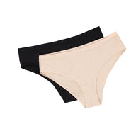 PAQUETE DE PANTIES TIPO BIKINI X2 NEGRO HABANO LEOPARDO