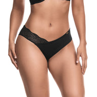 PANTY TIRO MEDIO CON ENCAJE EN COSTADO NEGRO