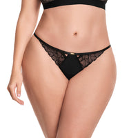 PANTY TIPO HILO CON TIRO MEDIO NEGRO