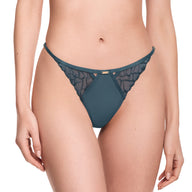 PANTY TIPO HILO CON TIRO MEDIO VERDE ETEREA