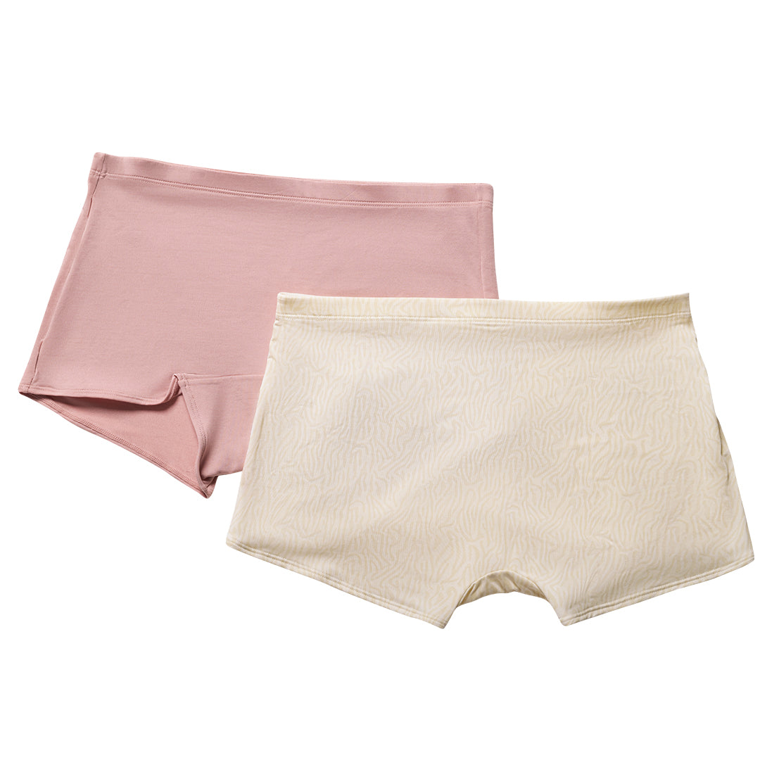 PAQUETE DE BÓXER X2 CON REFUERZO EN ALGODÓN ROSADO MARFIL ZEBRA EST