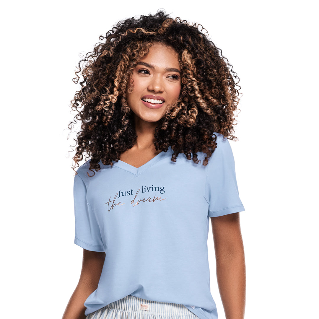 CAMISETA DE PIJAMA DE SILUETA AMPLIA AZUL SERENITY