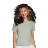 CAMISA DE PIJAMA SILUETA MANGA CORTA VERDE EMPOLVADO