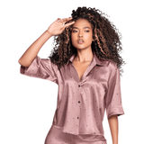 CAMISA DE PIJAMA EN SATÍN MANGA CORTA