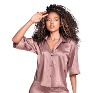 CAMISA DE PIJAMA EN SATÍN MANGA CORTA