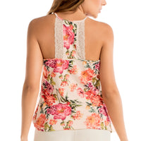 CAMISETA DE PIJAMAS CON ENCAJE EN ESCOTE Y ESPALDA