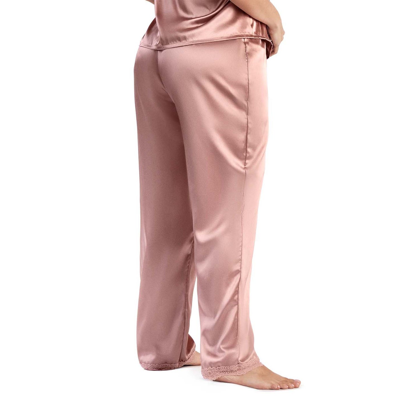 PANTALÓN DE PIJAMA CON ENCAJE EN BOTA