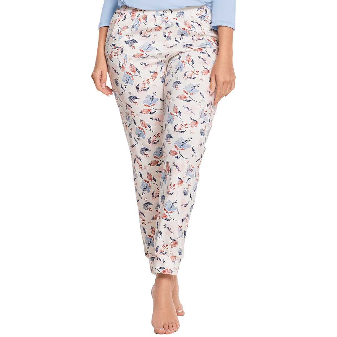 PANTALÓN DE PIJAMA SILUETA TIPO JOGGER VAINILLA FLORAL