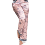 PANTALÓN DE PIJAMA CON PRETINA RESORTADA ROSADO FLORAL